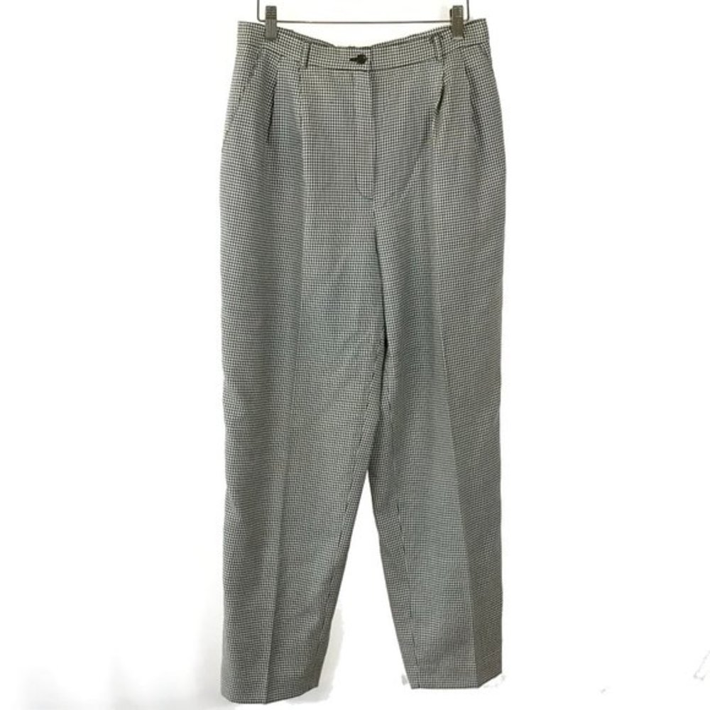 Womens Size 12 Charter Club Vintage Check Pattern Pure Wool Trouser Pants